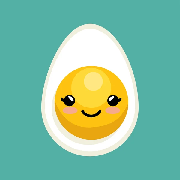 Lindo kawaii huevo desayuno icono diseño — Archivo Imágenes Vectoriales