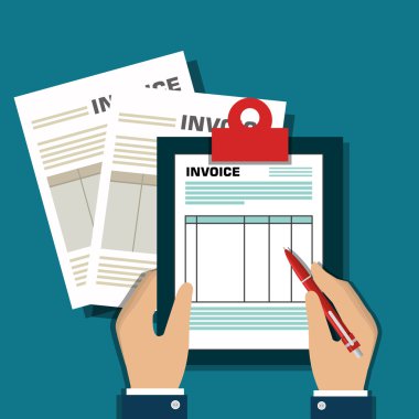 Fatura belge düz izole simgesi