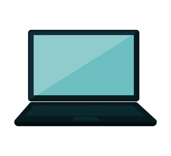 Laptop computer technology isolated icon — Stock Vector