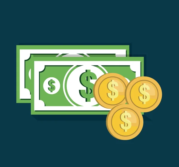 Money cash flat icon — Stock Vector