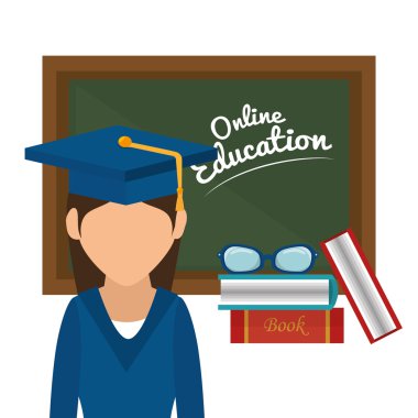 online eğitim izole simgeler