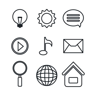 Internet şeyler düz simgeler