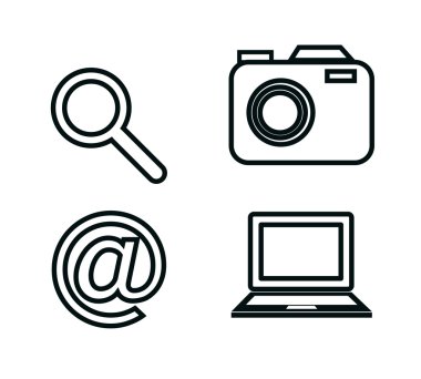 sosyal medya kavramı düz simgeler