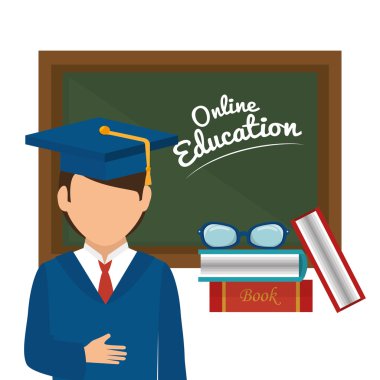 online eğitim izole simgeler