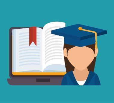 online eğitim izole simgeler