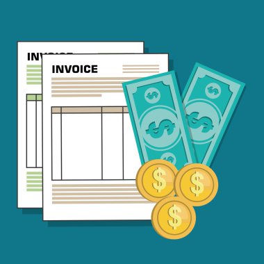 Fatura belge düz izole simgesi