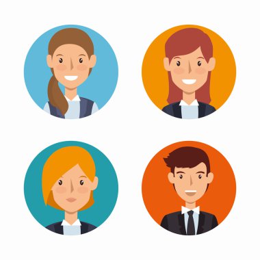 iş insanların avatarları grubu