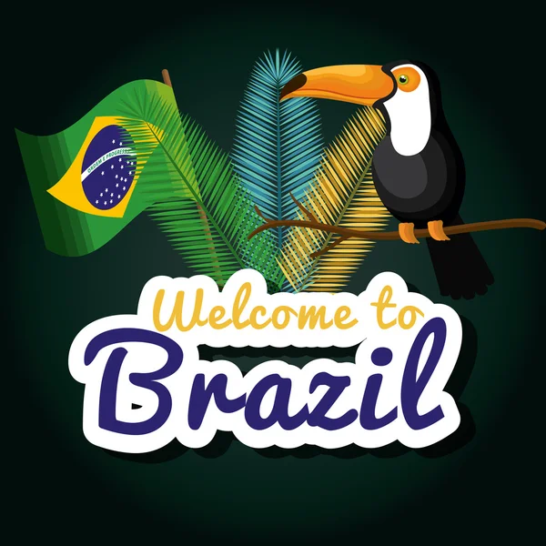 Welcome to brazil representing icons — Stock Vector