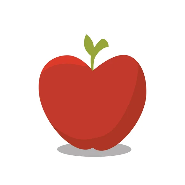 Apple fresh fruit isolated icon — Stock Vector