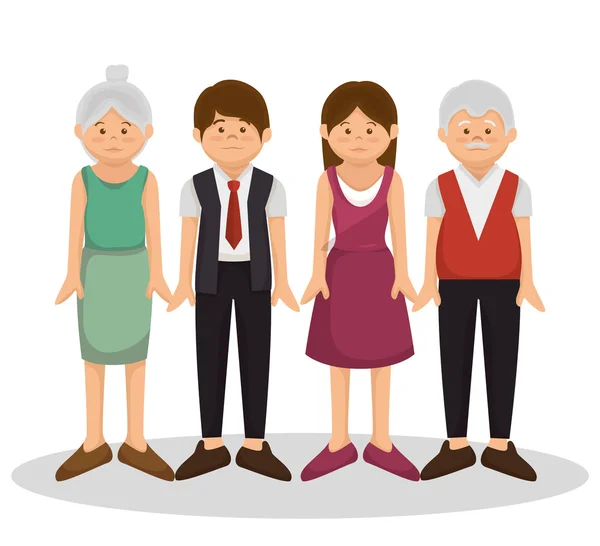 Group family members characters — Stock Vector