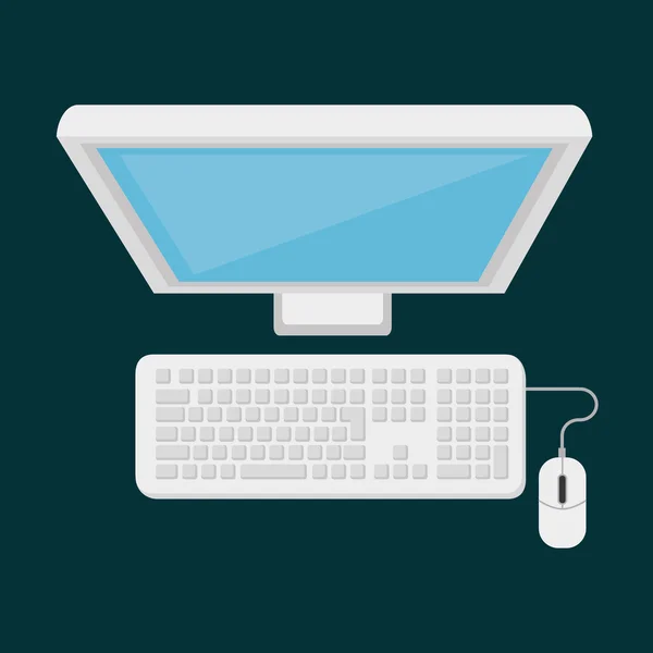 Computerpictogram desktoptechnologie geïsoleerd — Stockvector