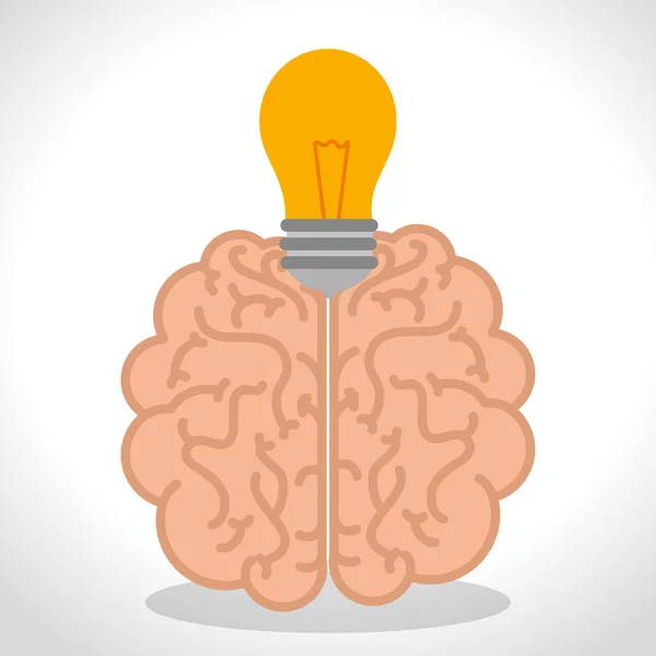 Cerveau organe humain icône isolée — Image vectorielle