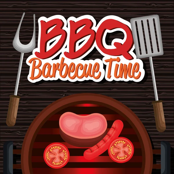Temps de barbecue meilleure viande — Image vectorielle