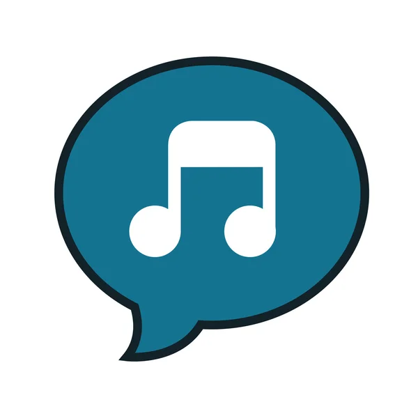 Nota musical sonido icono aislado — Vector de stock