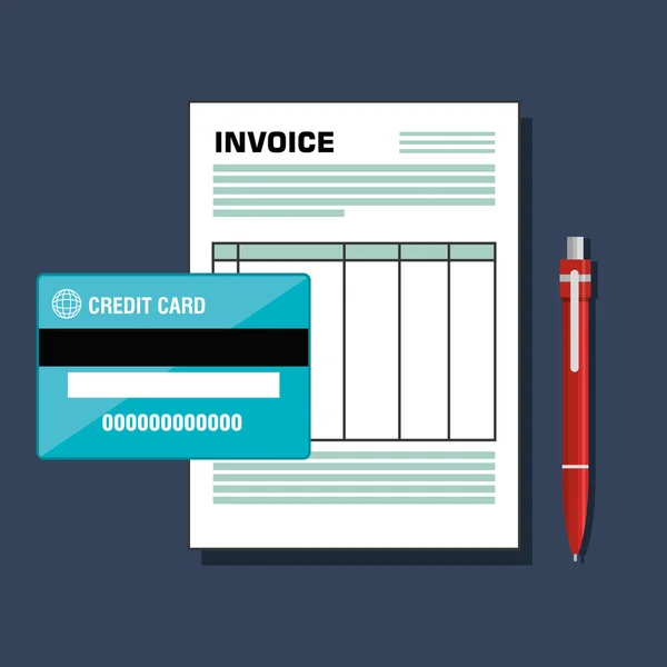 Invoice document flat isolated icon — Stock Vector