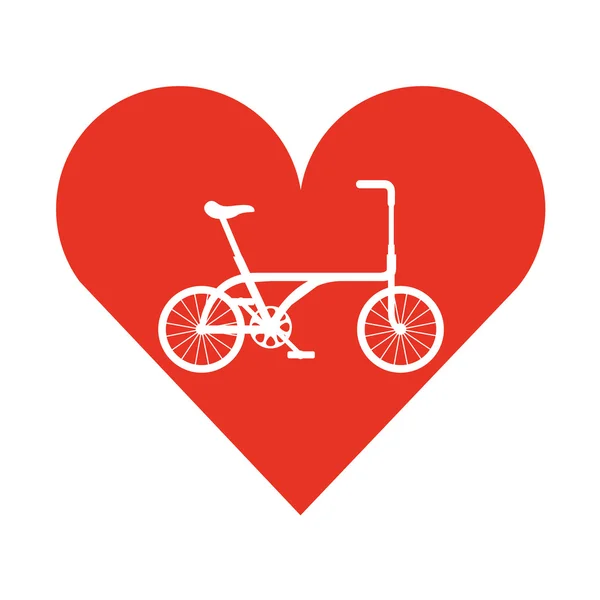 Bisiklet araç tarzı ile izole kalp simgesi — Stok Vektör