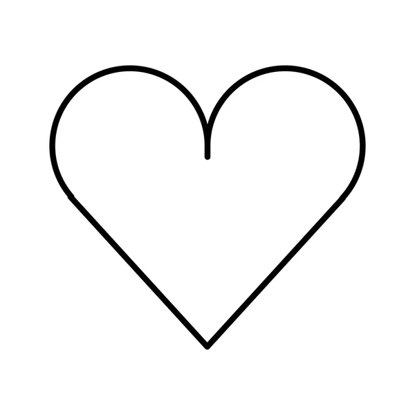 Serce miłość na białym tle ikona płaskie — Wektor stockowy