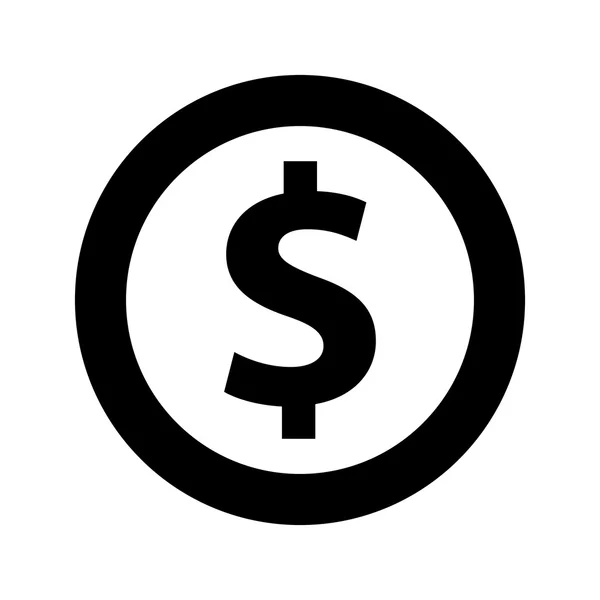 Moeda dinheiro ícone de linha plana — Vetor de Stock