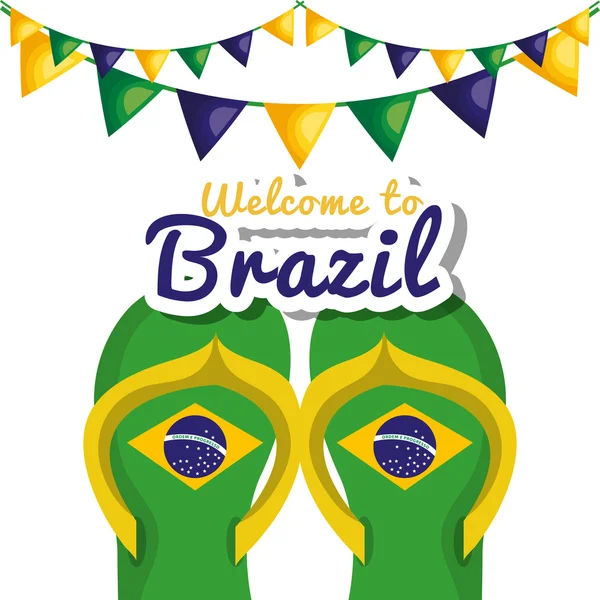 Bem-vindo ao brasil representando ícones —  Vetores de Stock