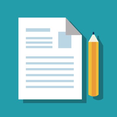 kağıt kalem izole simgesiyle