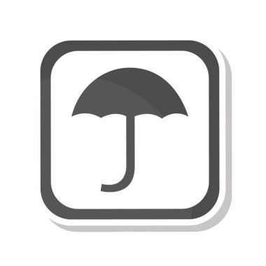 şemsiye siluet simge izole simgesi