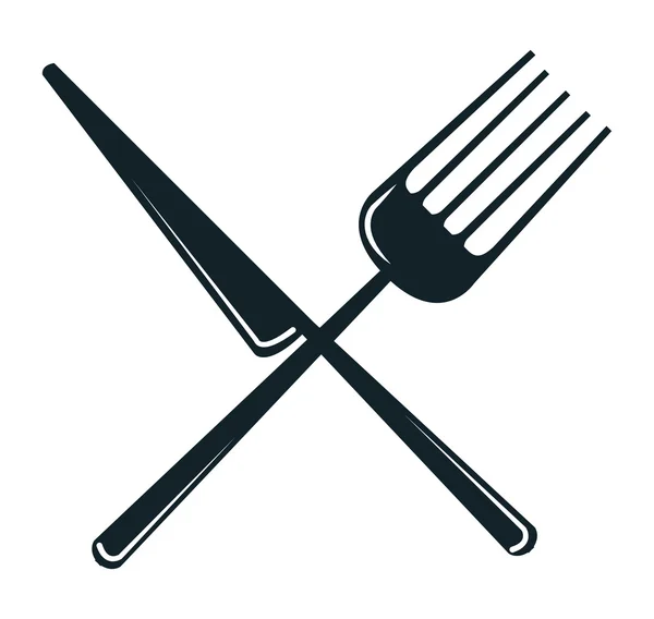 Icon fork knife kitchen design — Stock vektor