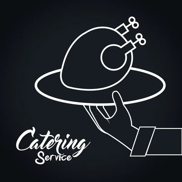 Icon catering service food design — Stock Vector