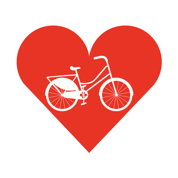 bicycle vehicle style with heart isolated icon