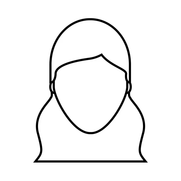 Vrouw vrouwelijke avatar lijn pictogram — Stockvector