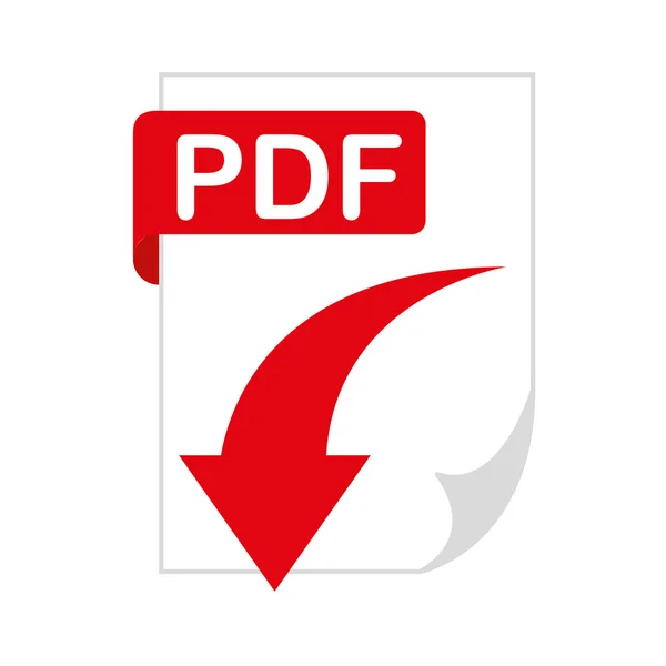 Dokument-Dateiformat mit Pfeil herunterladen isoliertes Symbol — Stockvektor