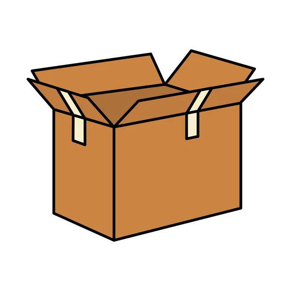 Carton box packing isolated icon — Stock Vector