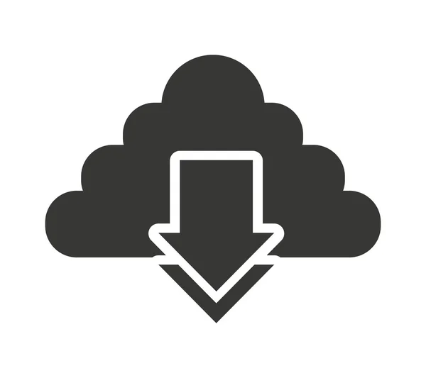Cloud Computing mit Pfeil-Download — Stockvektor