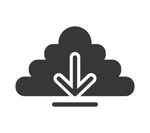 Computación en nube con descarga de flecha — Vector de stock