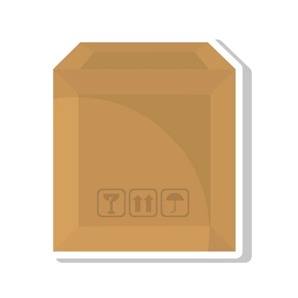 Картонна коробка упаковки ізольована піктограма — стоковий вектор