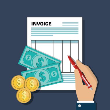 Fatura belge düz izole simgesi