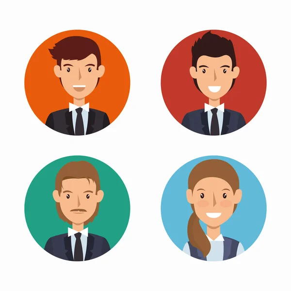 Gente de negocios grupo avatares — Vector de stock