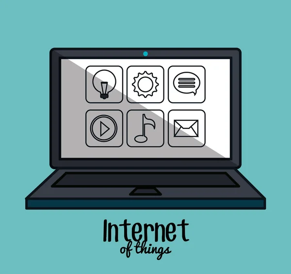 Internet das coisas ícones planos — Vetor de Stock