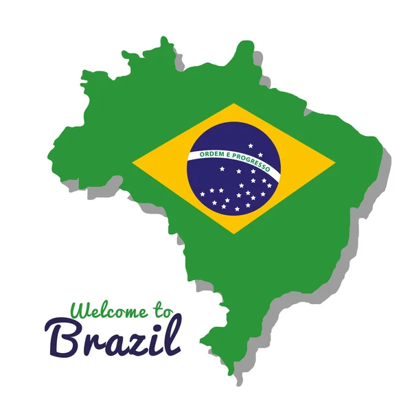 Welcome to brazil representing icons — Stock Vector