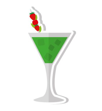 tropikal kokteyl fincan izole simgesi
