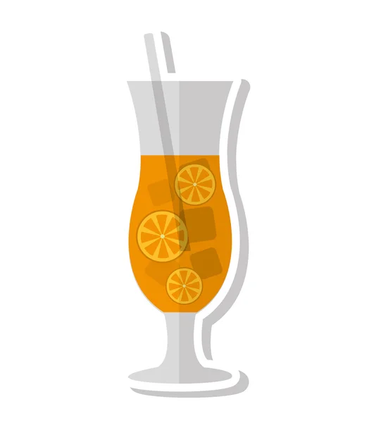 Tropical cocktail cup isolated icon — Stock Vector