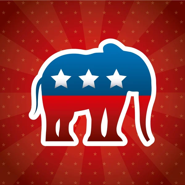 Partido político republicano animal — Archivo Imágenes Vectoriales