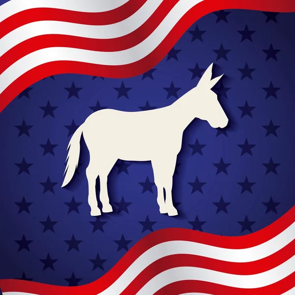 Partito politico democratico animale — Vettoriale Stock