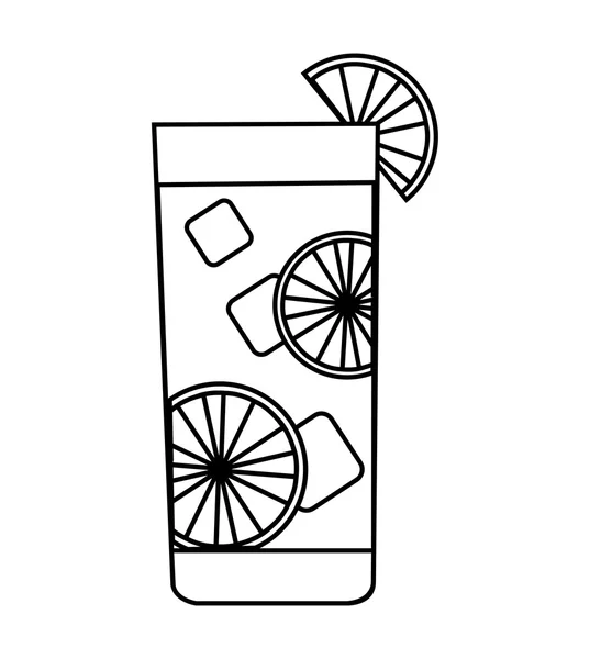 Bicchiere da cocktail tropicale icona isolata — Vettoriale Stock