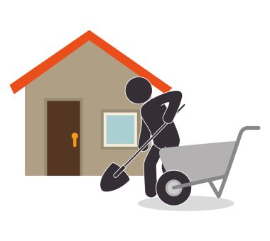 simgesi siluet çalışan inşaat tasarım