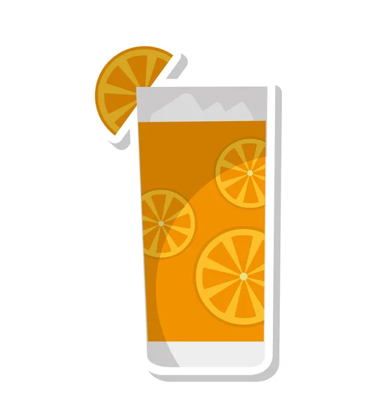 Tropischer Cocktail Glas Ikone isoliert — Stockvektor