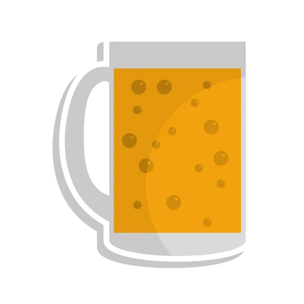 Ícone isolado de vidro de cerveja — Vetor de Stock