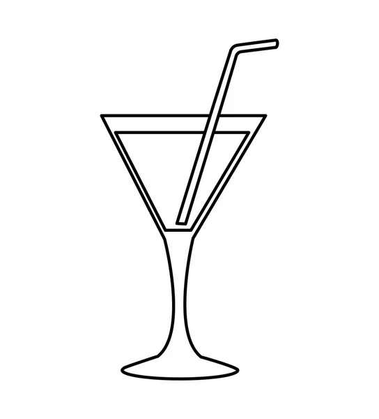 热带鸡尾酒杯孤立的图标 — 图库矢量图片
