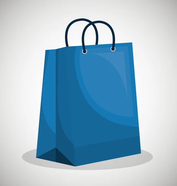 Simge çanta mavi Dükkanı kağıt tasarımı — Stok Vektör