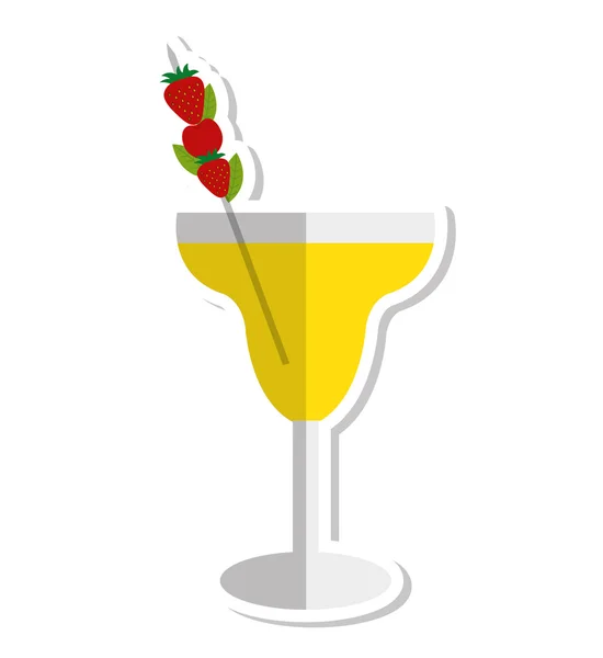 Tropical cocktail cup isolated icon — Stock Vector