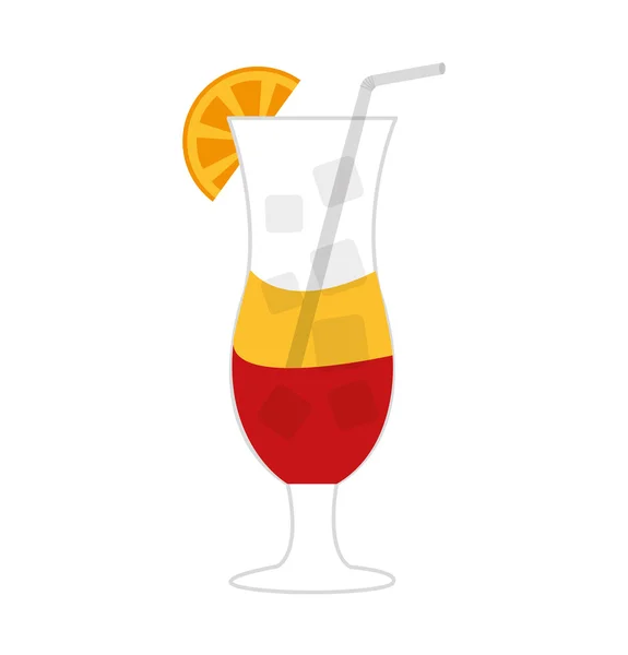 Coupe de cocktail tropical icône isolée — Image vectorielle